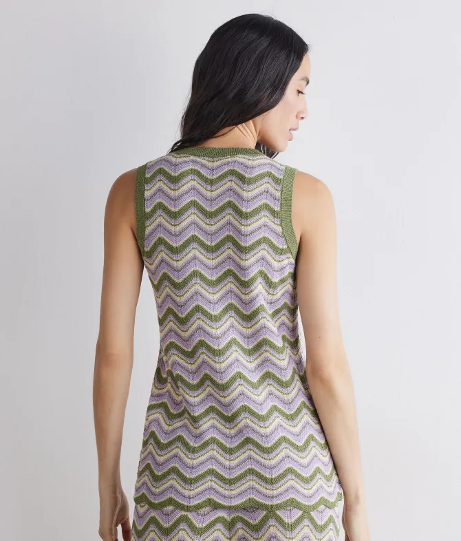 Canotta chevron lamé