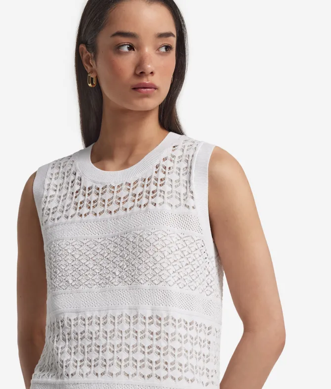 Canotta crochet in cotone
