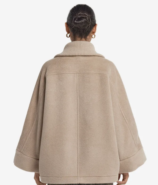 Cappa con zip in cashmere