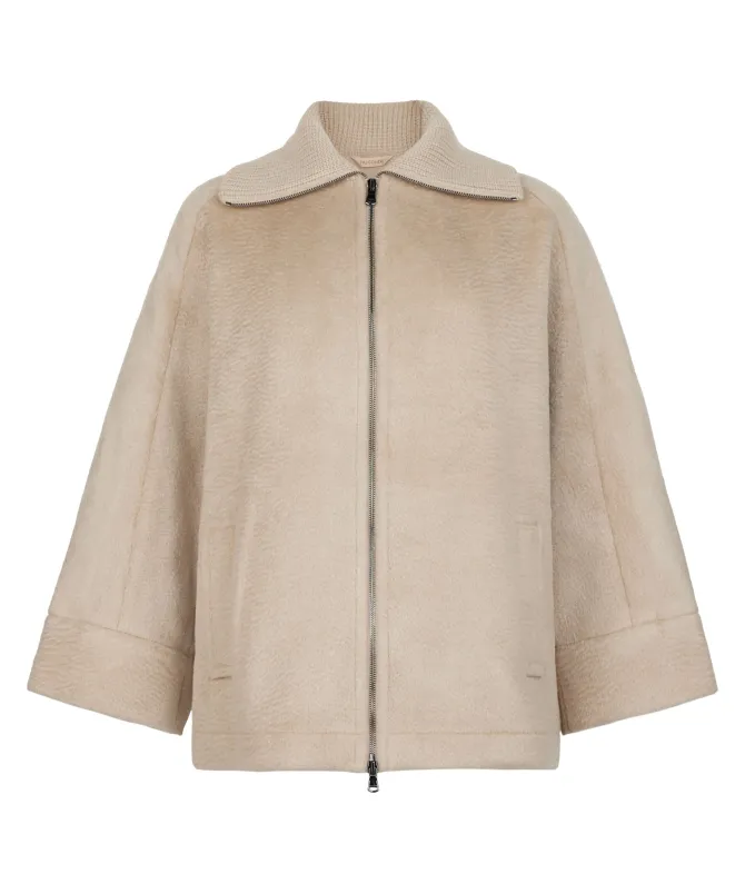 Cappa con zip in cashmere
