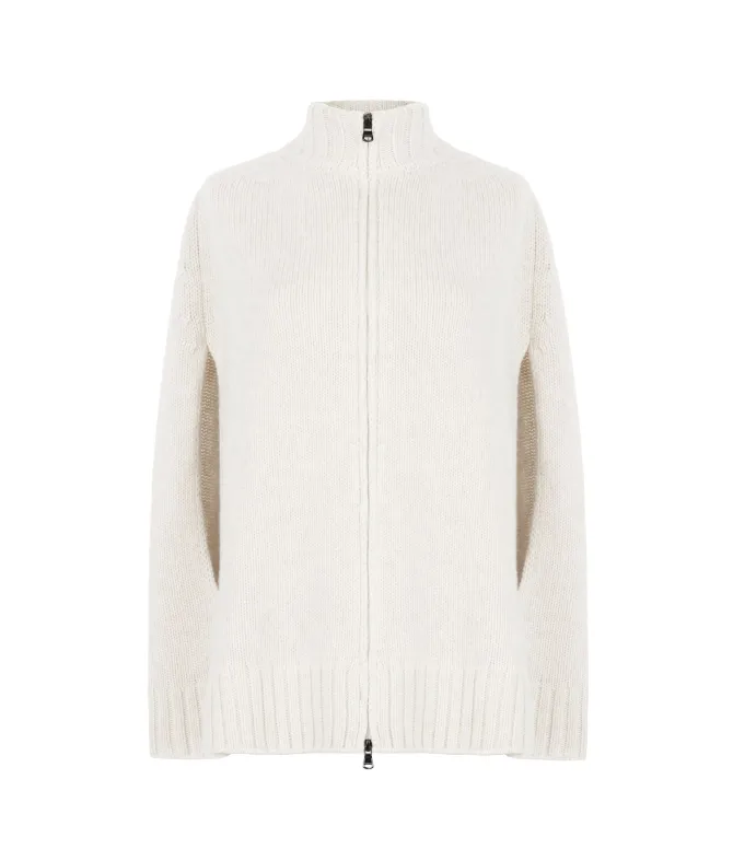 Cappa con zip in Cashmere Ultrasoft