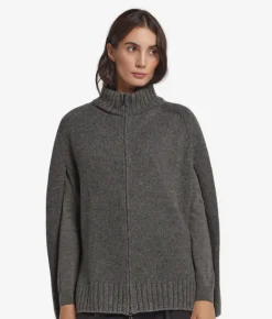 Cappa con zip in Cashmere Ultrasoft