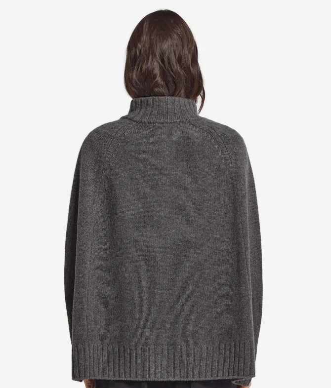 Cappa con zip in Cashmere Ultrasoft