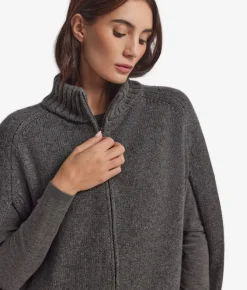 Cappa con zip in Cashmere Ultrasoft