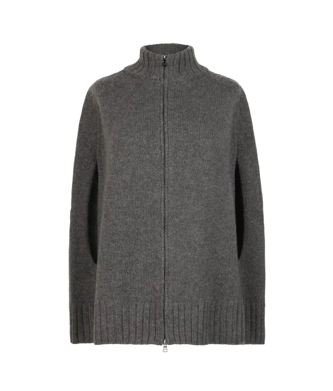 Cappa con zip in Cashmere Ultrasoft