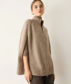 Cappa con zip in Cashmere Ultrasoft