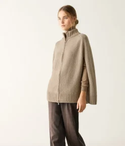 Cappa con zip in Cashmere Ultrasoft