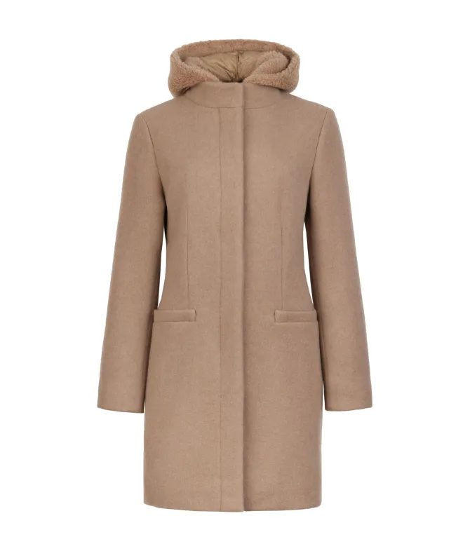 Cappotto con cappuccio in cashmere