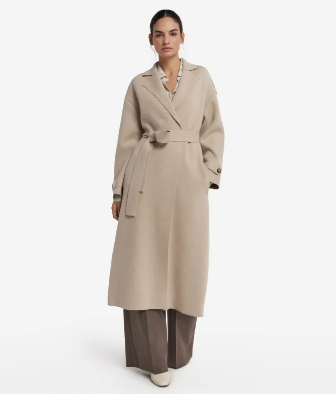 Cappotto lungo con cintura in Cashmere Ultrasoft