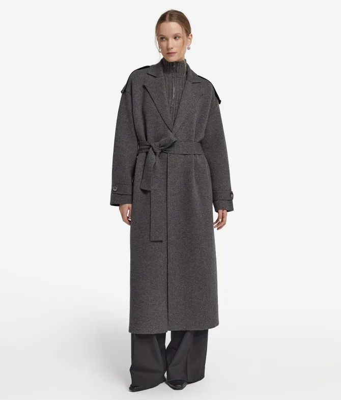 Cappotto lungo con cintura in Cashmere Ultrasoft