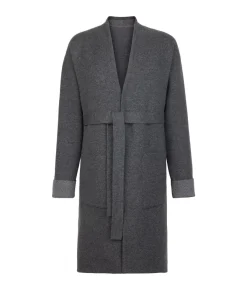 Cappotto reversibile in cashmere spinato