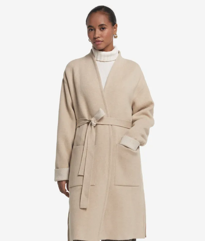 Cappotto reversibile in cashmere spinato