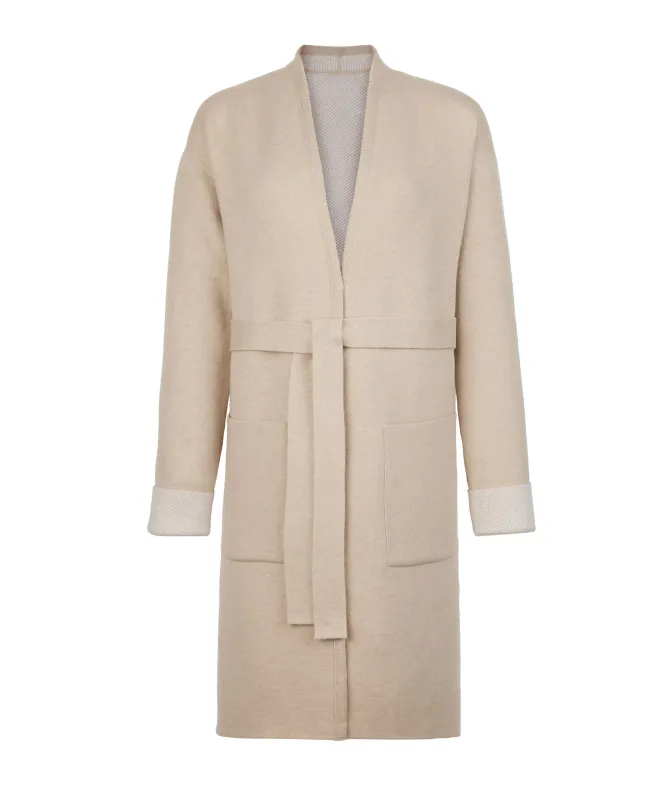 Cappotto reversibile in cashmere spinato