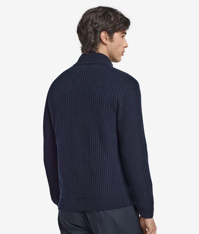 Cardigan a coste in Cashmere Ultrasoft