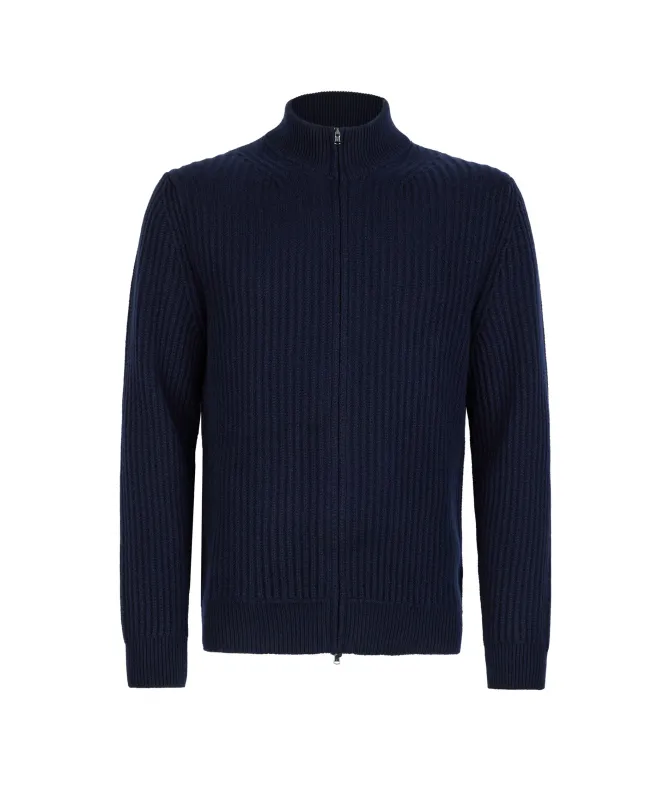 Cardigan a coste in Cashmere Ultrasoft