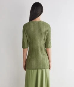 Cardigan a coste lamé