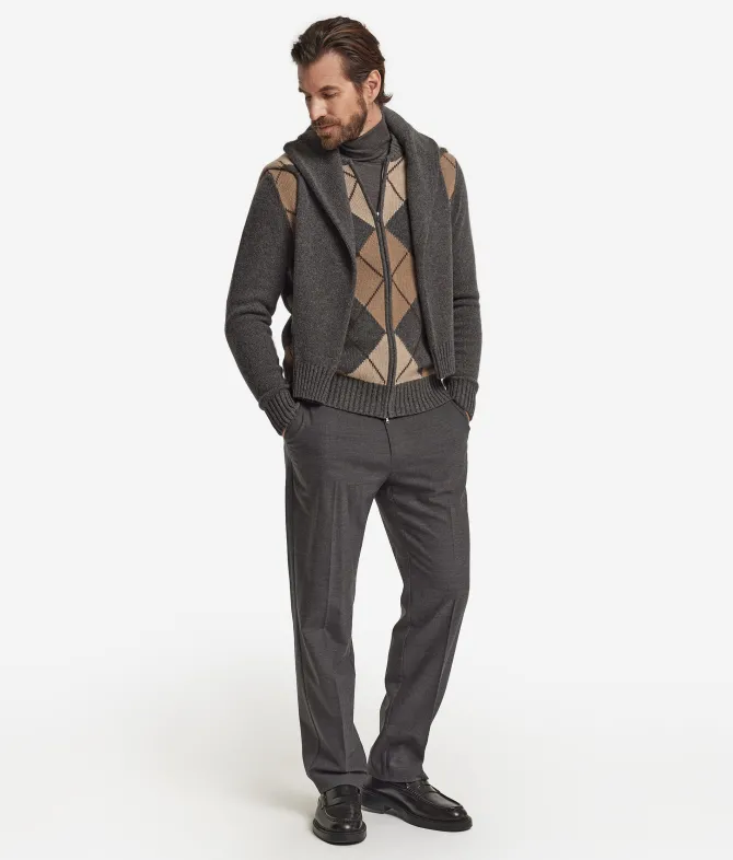 Cardigan a rombi in Cashmere Ultrasoft