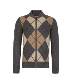 Cardigan a rombi in Cashmere Ultrasoft