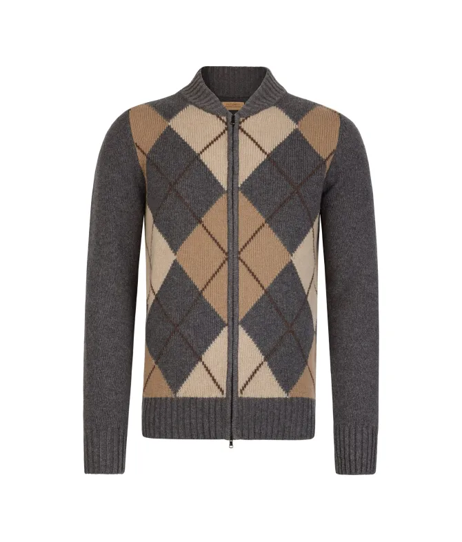 Cardigan a rombi in Cashmere Ultrasoft