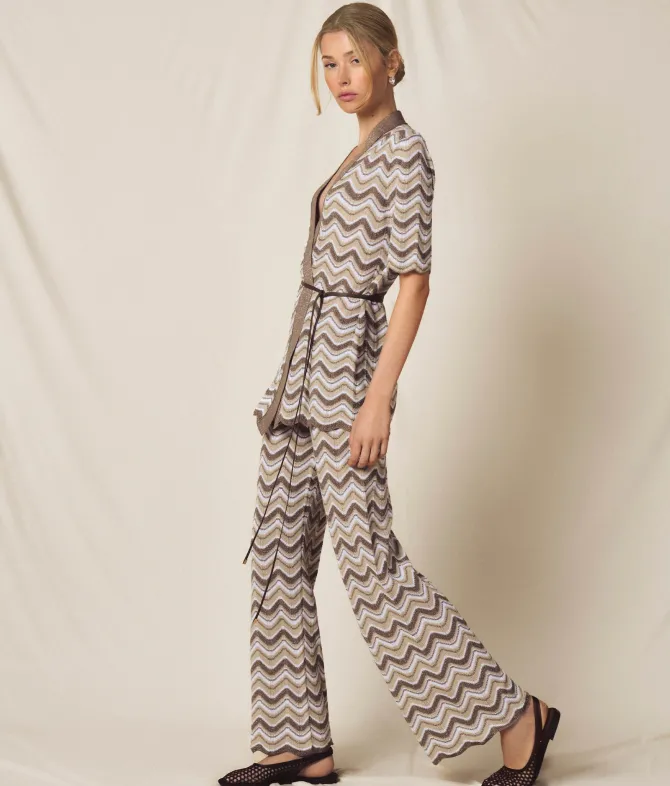 Cardigan chevron lamé