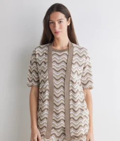Cardigan chevron lamé