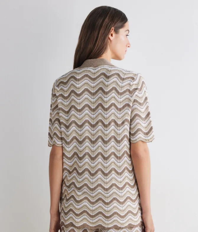 Cardigan chevron lamé