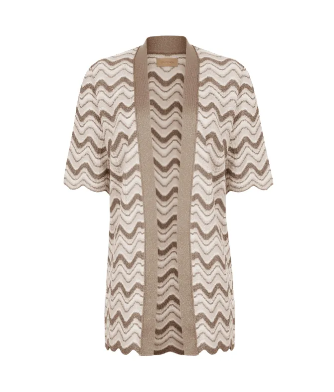Cardigan chevron lamé