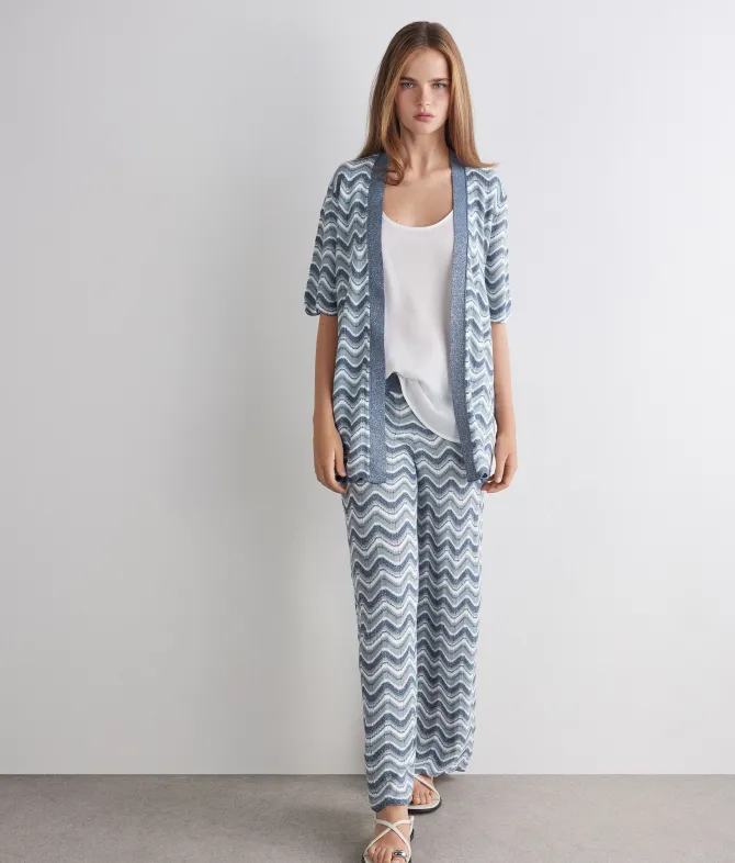 Cardigan chevron lamé