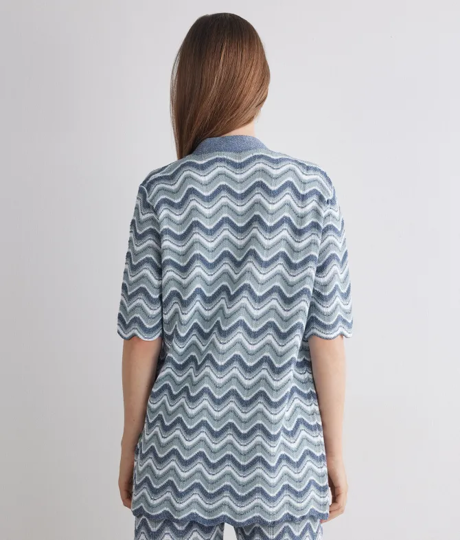 Cardigan chevron lamé