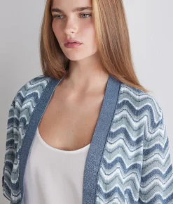 Cardigan chevron lamé