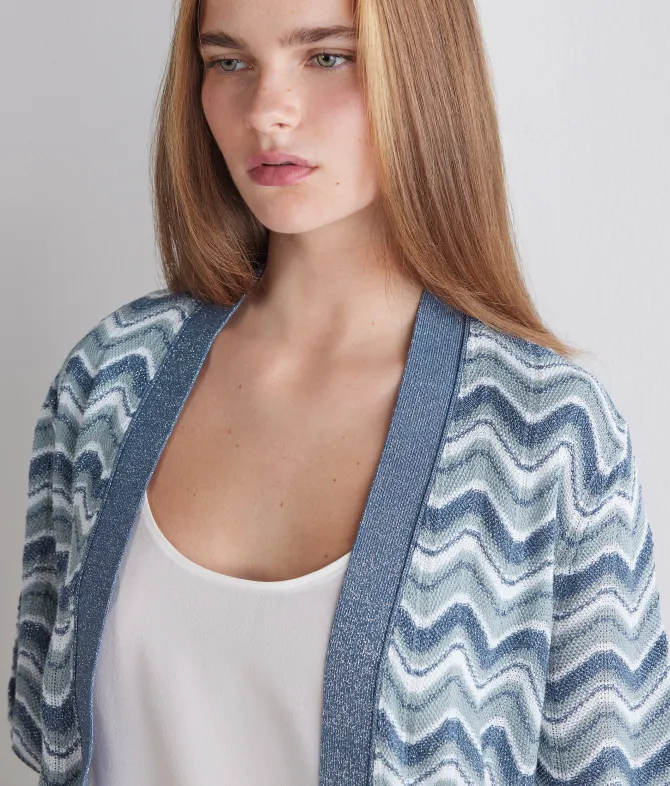 Cardigan chevron lamé