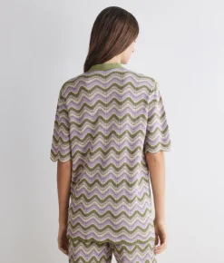Cardigan chevron lamé