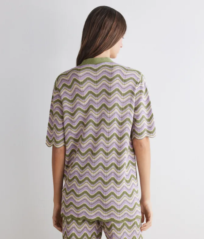 Cardigan chevron lamé