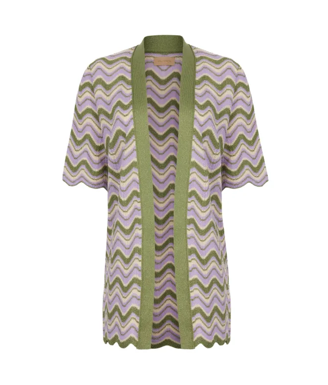 Cardigan chevron lamé