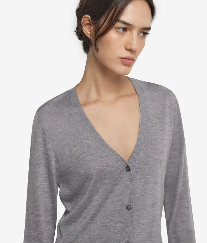 Cardigan con scollo a V in Cashmere Ultrafine