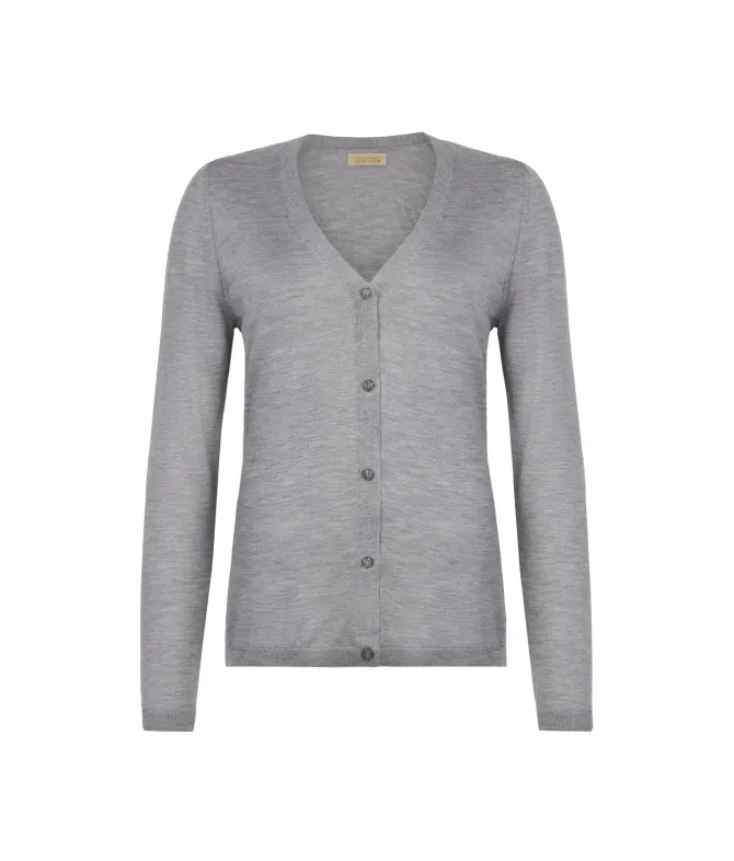Cardigan con scollo a V in Cashmere Ultrafine