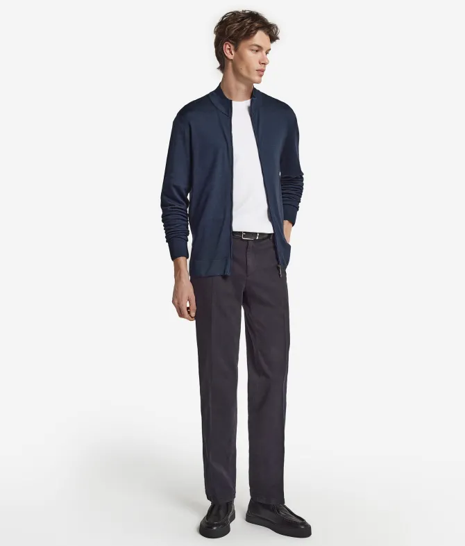 Cardigan con zip in Cashmere Ultrafine