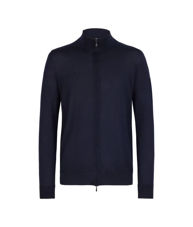 Cardigan con zip in Cashmere Ultrafine