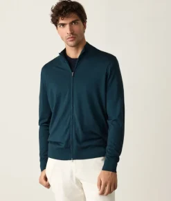 Cardigan con zip in Cashmere Ultrafine