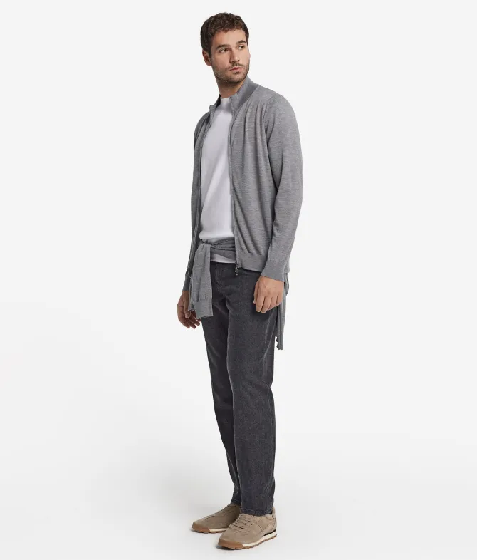 Cardigan con zip in Cashmere Ultrafine