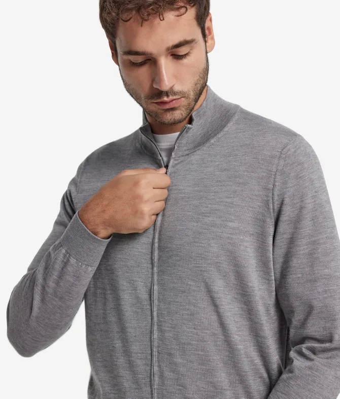 Cardigan con zip in Cashmere Ultrafine