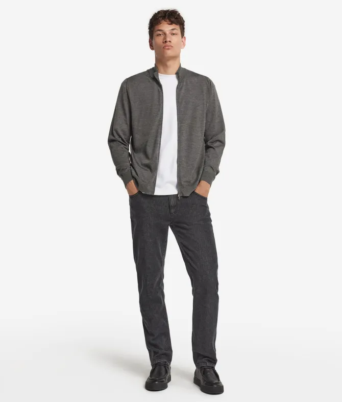 Cardigan con zip in Cashmere Ultrafine