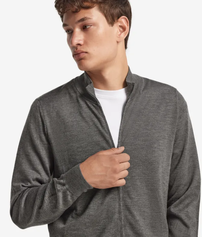 Cardigan con zip in Cashmere Ultrafine