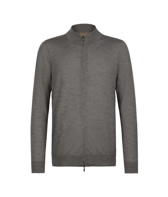 Cardigan con zip in Cashmere Ultrafine