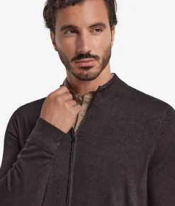 Cardigan con zip in Cashmere Ultrafine