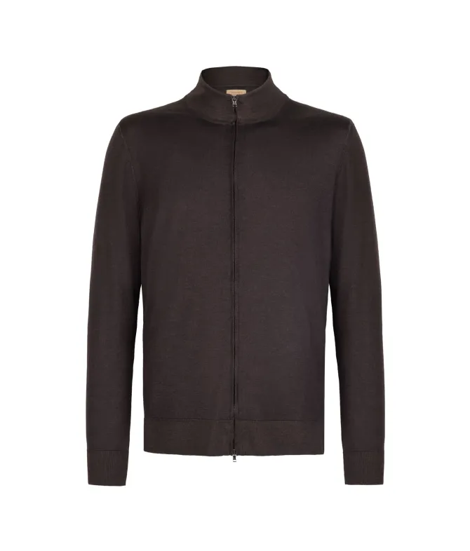 Cardigan con zip in Cashmere Ultrafine