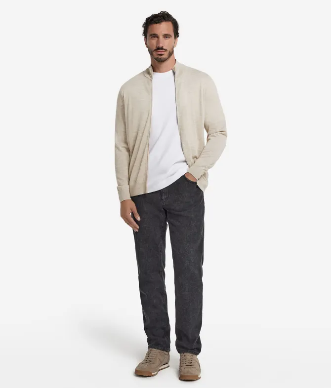 Cardigan con zip in Cashmere Ultrafine