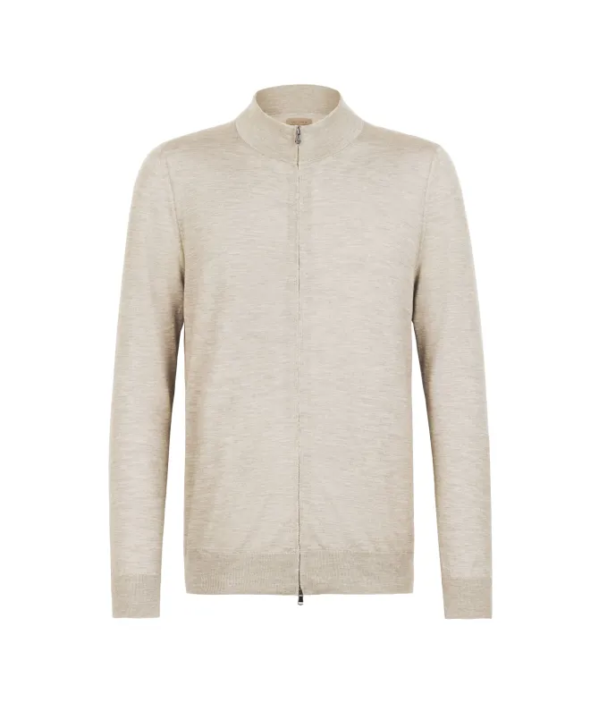 Cardigan con zip in Cashmere Ultrafine
