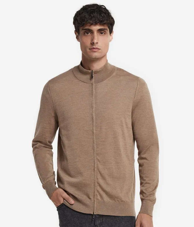 Cardigan con zip in Cashmere Ultrafine