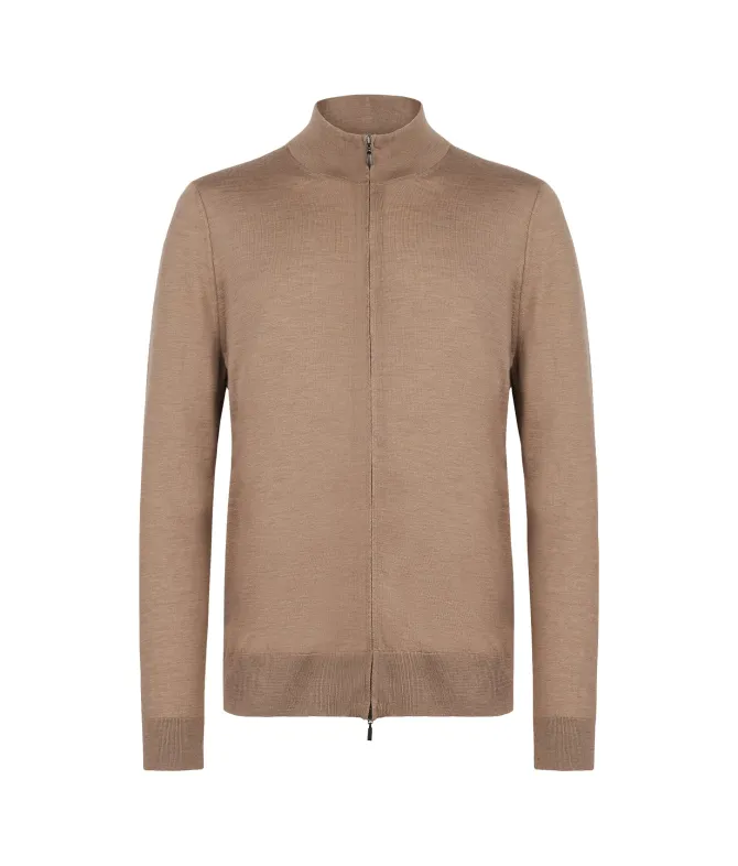 Cardigan con zip in Cashmere Ultrafine